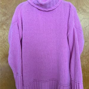 Aerie Vibrant Pink Cowl Neck Sweater